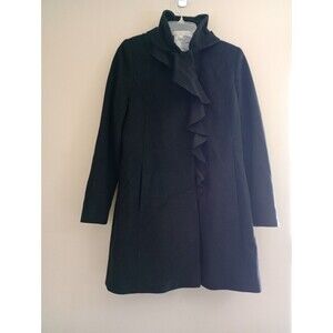 Larry Levine Wool Blend Coat Snap Closure Pockets Size 12 Petite